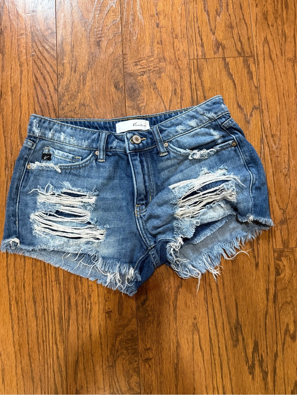 KanCan size small Junior Distressed Blue Denim Cutoff Shorts